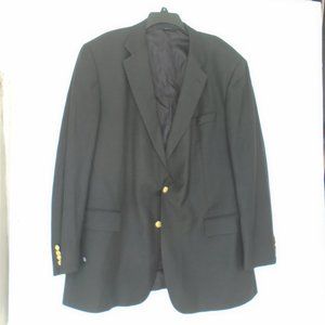 Brooks Brothers Country Club Lano Piano Fabric Wool Jacket Mens Size 48 LG Black
